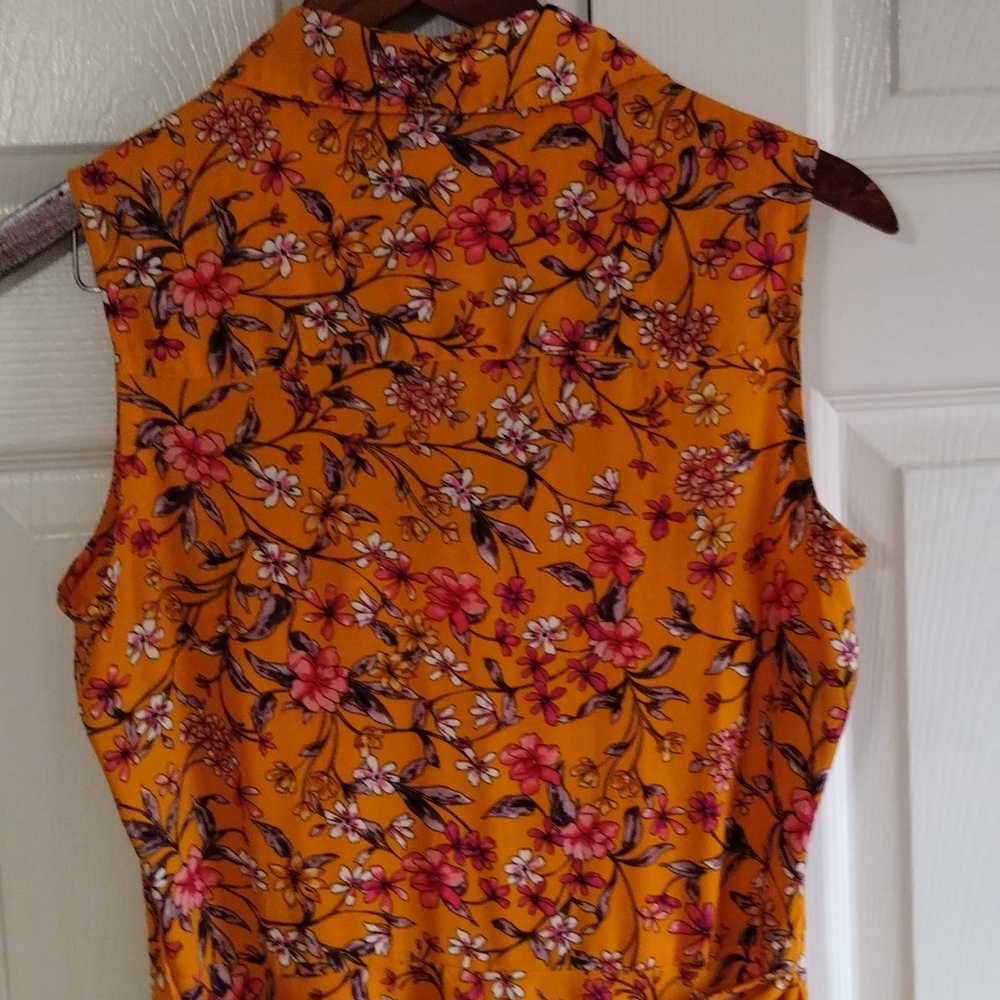 Nanette Lepore shirt dress sleeveless pin tuk floral pleated size 4 good conditi - Picture 9 of 11